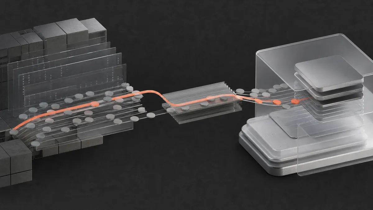 Two billing systems connected by a continuous coral transfer path