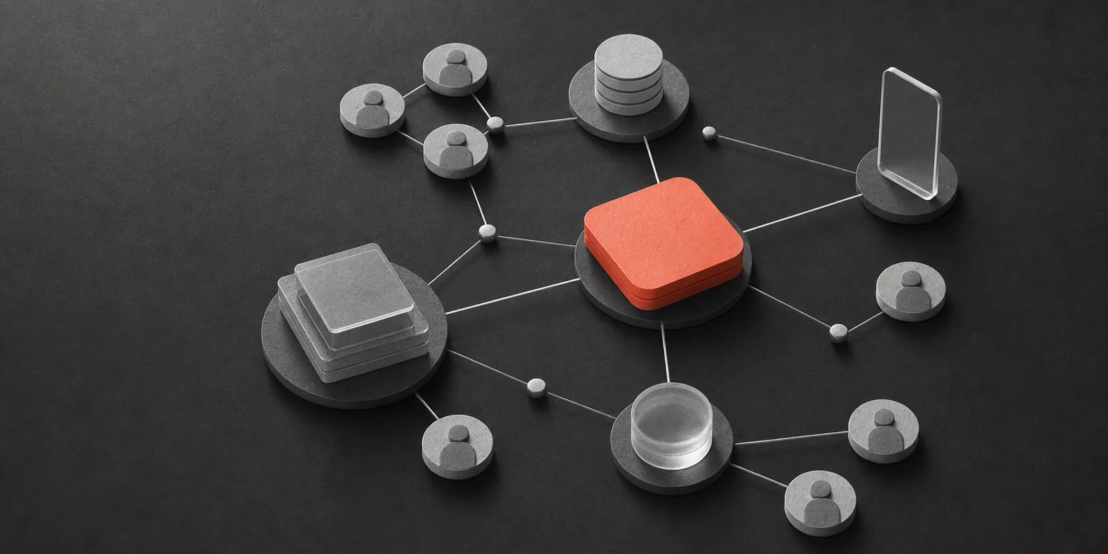 A modular healthcare network connected to a central coral system